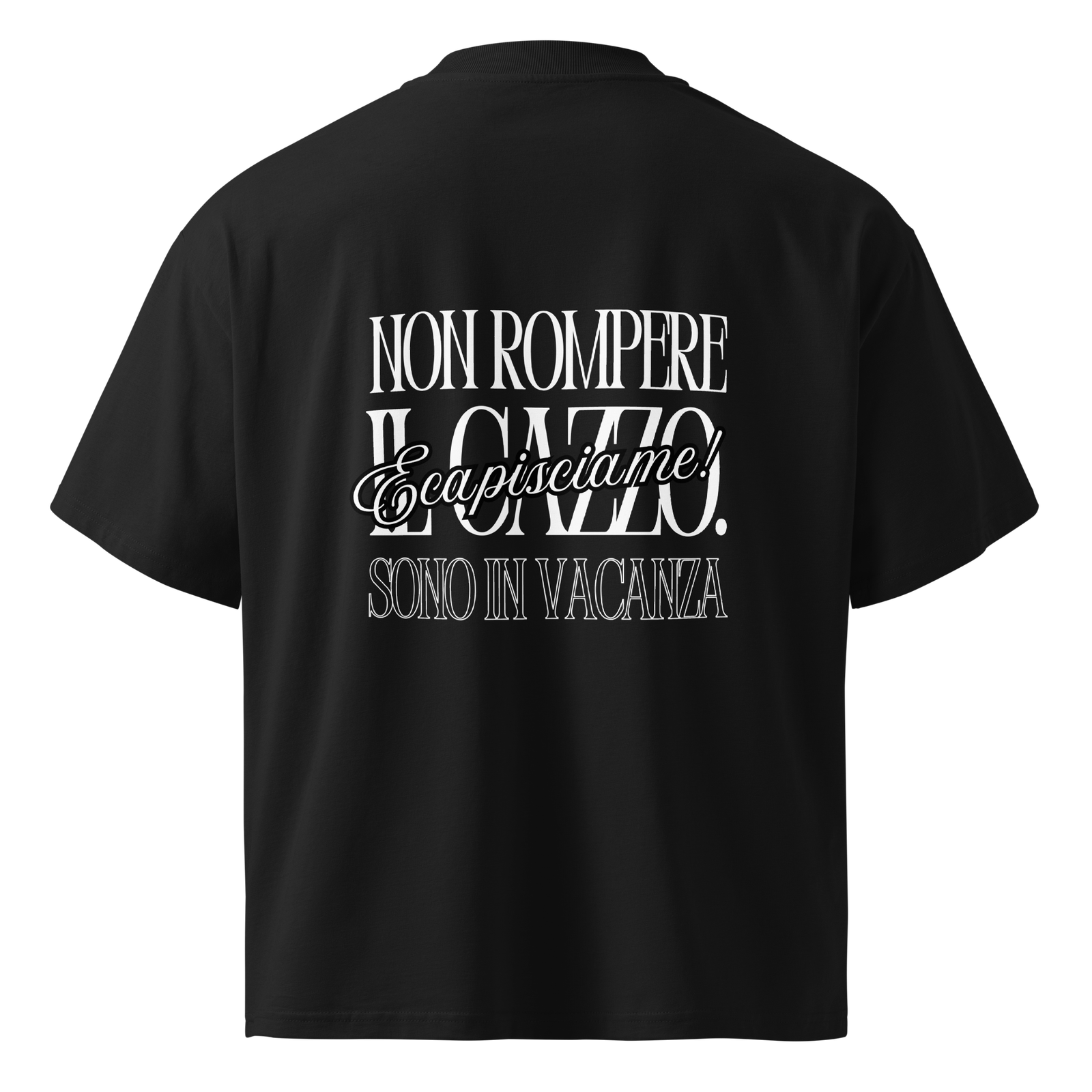 T-shirt organica oversize con collo alto unisex - Non rompere il C***O