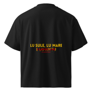 T-shirt organica oversize con collo alto unisex - Lu sule, Lu mare...