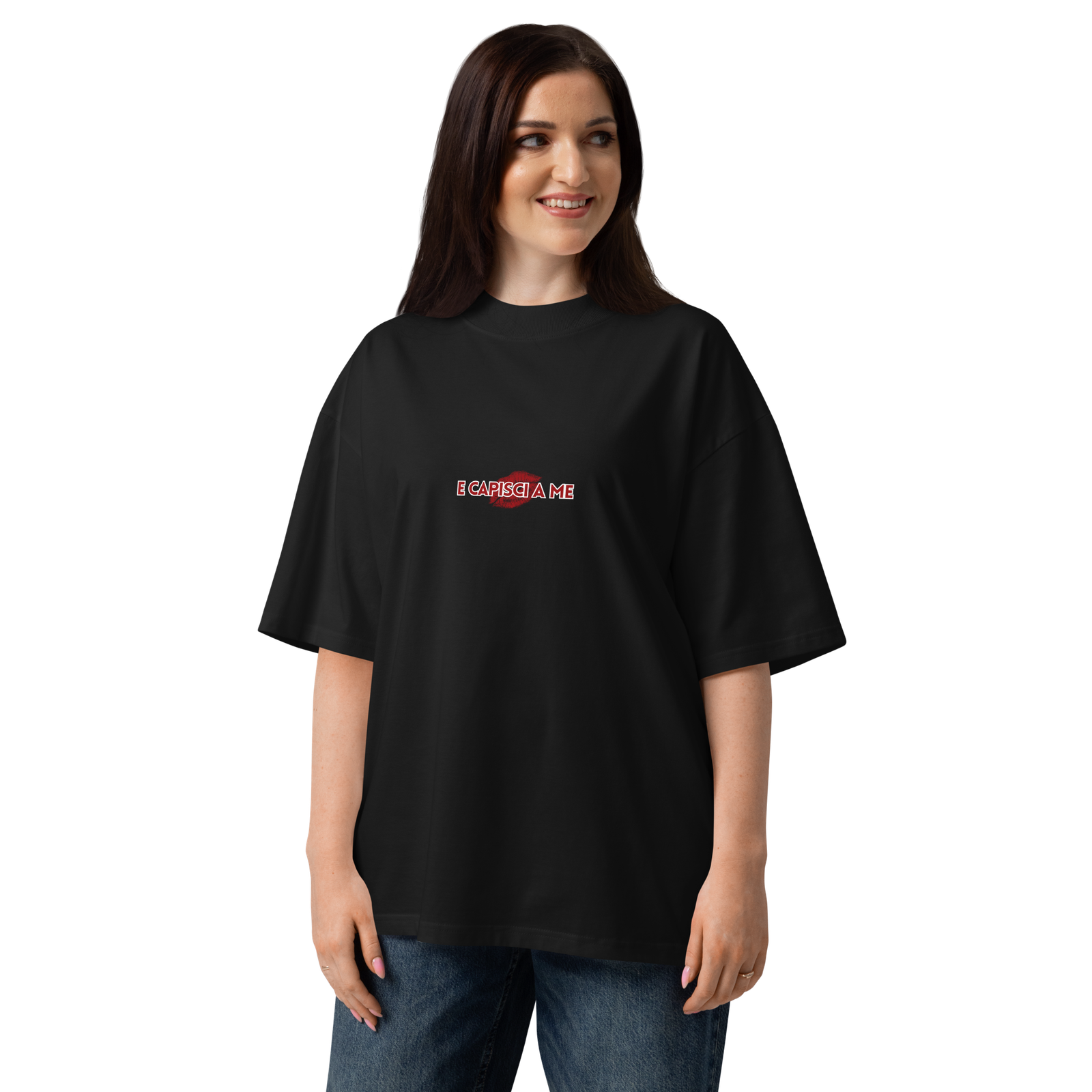 T-shirt organica oversize con collo alto unisex - Chi si ferma... Black - immagine 5