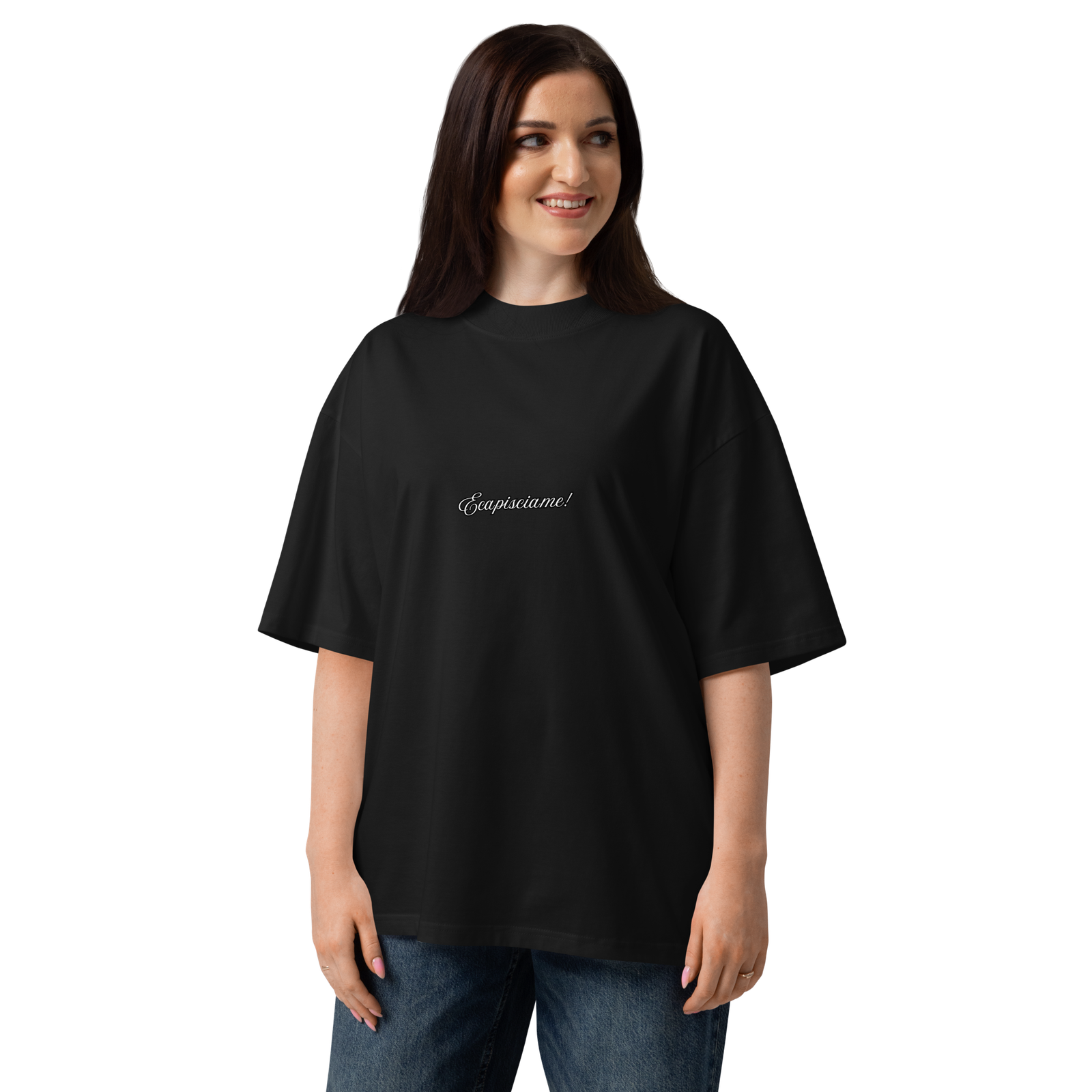 T-shirt organica oversize con collo alto unisex - Non rompere il C***O - immagine 5
