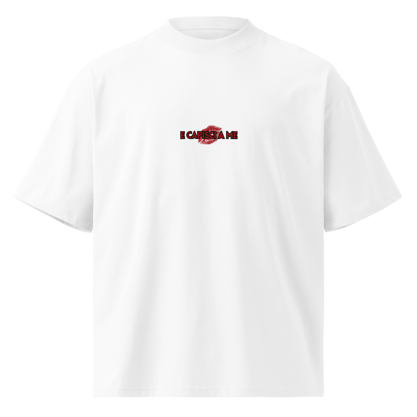 T-shirt organica oversize con collo alto unisex - Chi si ferma... White - immagine 2