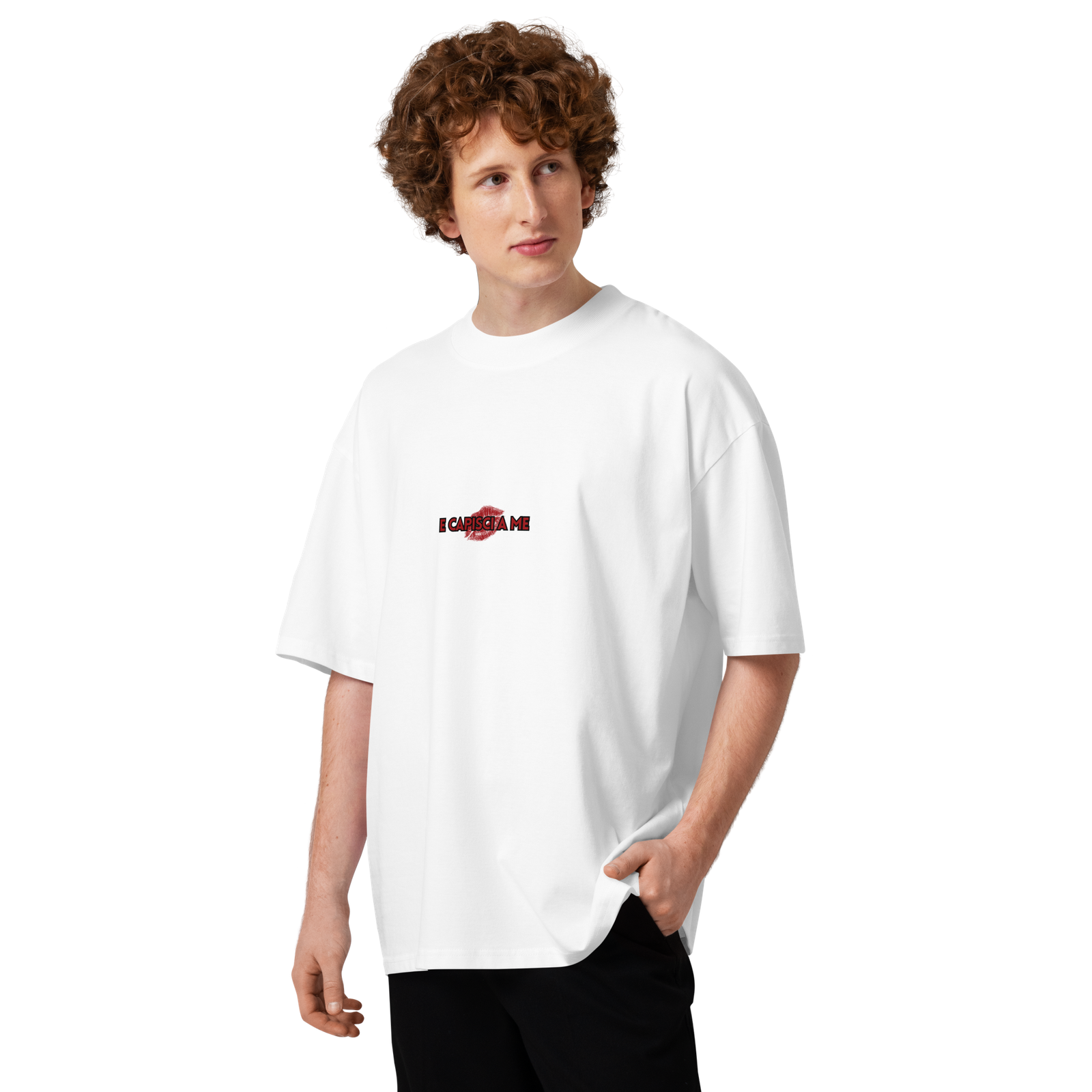 T-shirt organica oversize con collo alto unisex - Chi si ferma... White - immagine 3