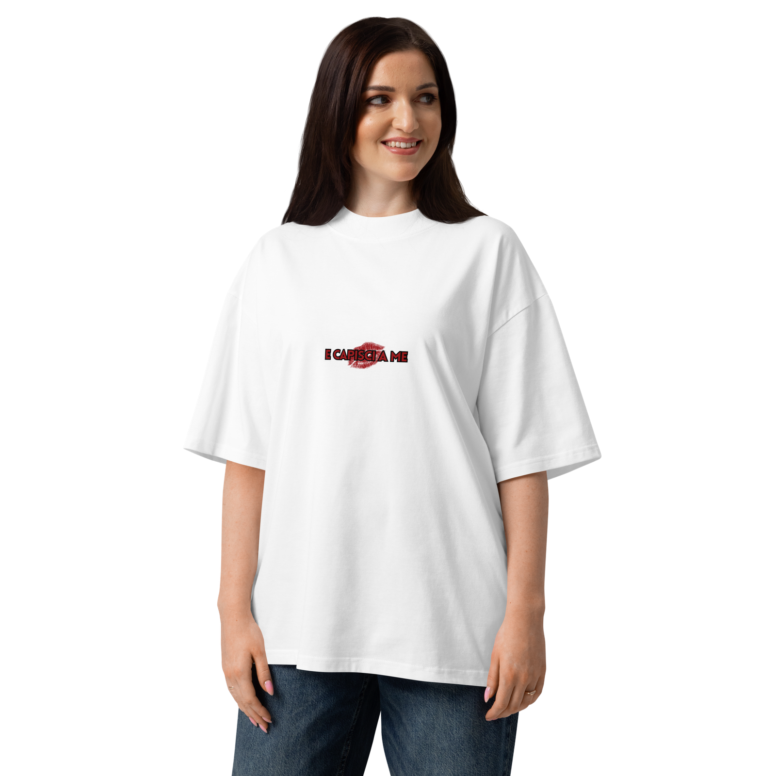 T-shirt organica oversize con collo alto unisex - Chi si ferma... White - immagine 5
