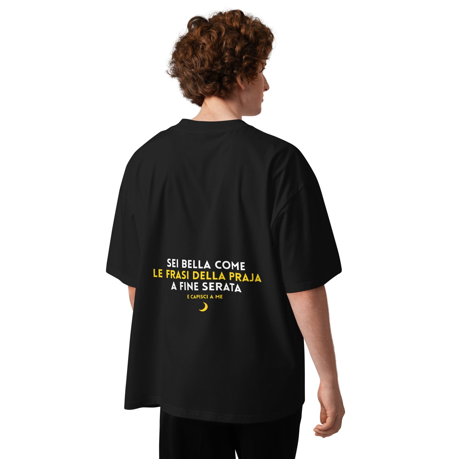 T-shirt organica oversize con collo alto unisex - Sei bella come... - immagine 4
