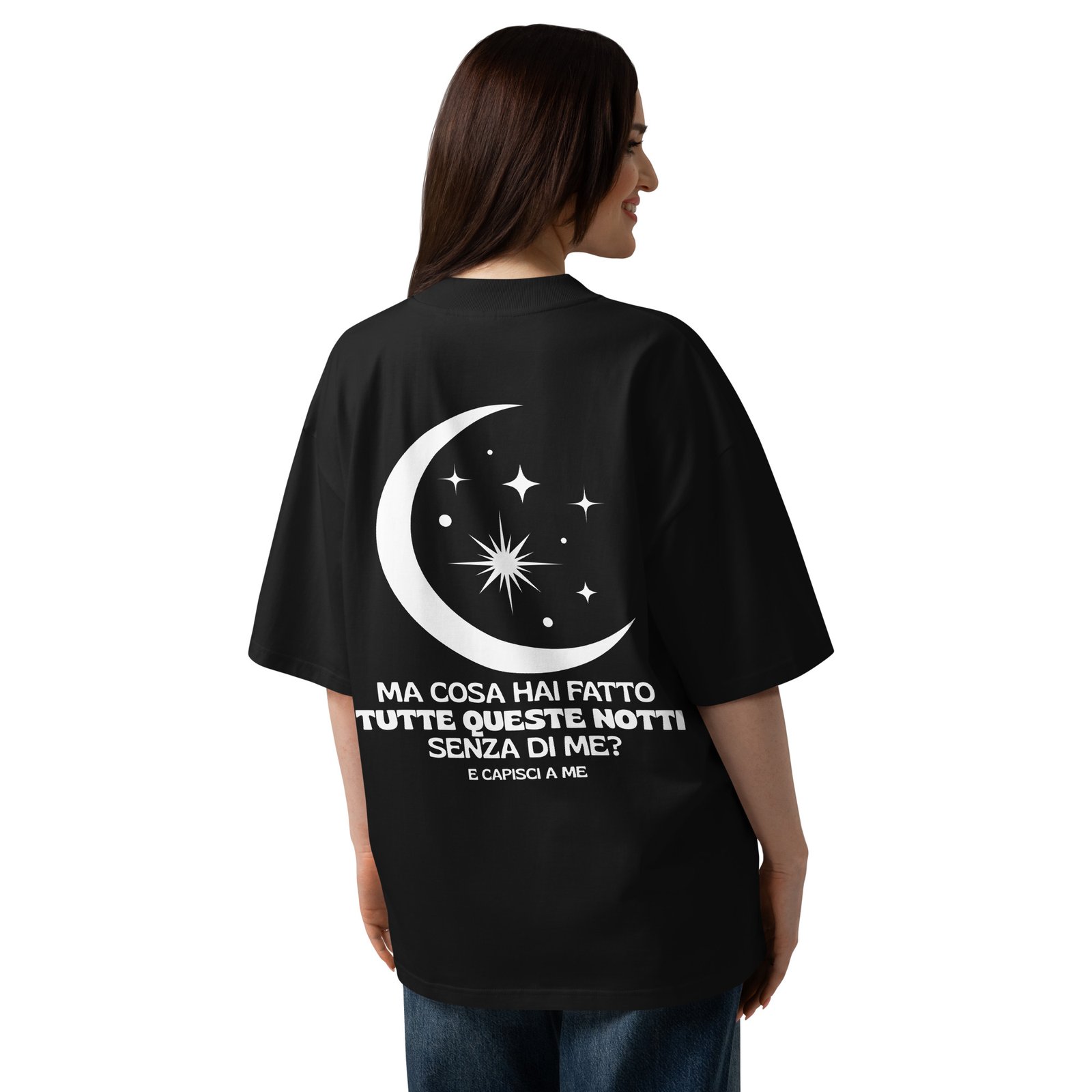 T-shirt organica oversize con collo alto unisex - Ma cosa hai fatto... Black - immagine 8