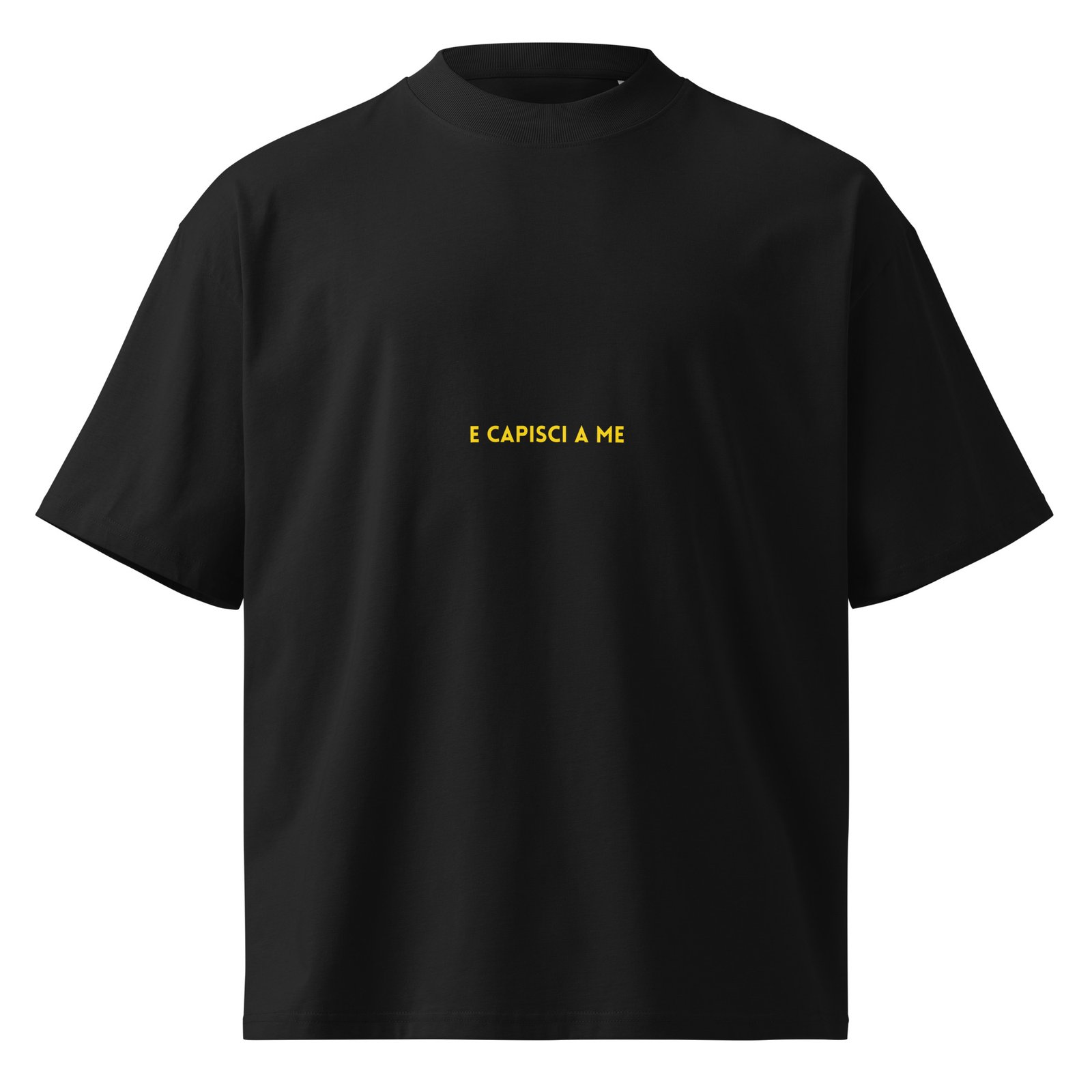 T-shirt organica oversize con collo alto unisex - Sei bella come... - immagine 2