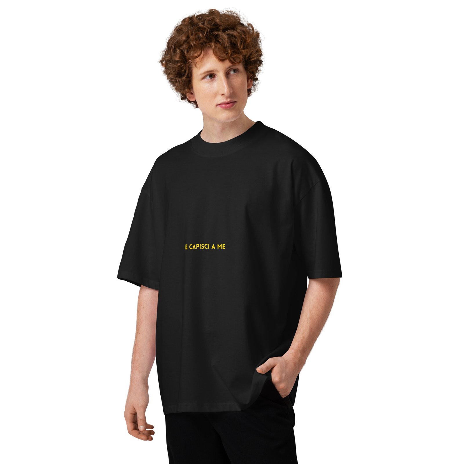 T-shirt organica oversize con collo alto unisex - Sei bella come... - immagine 3
