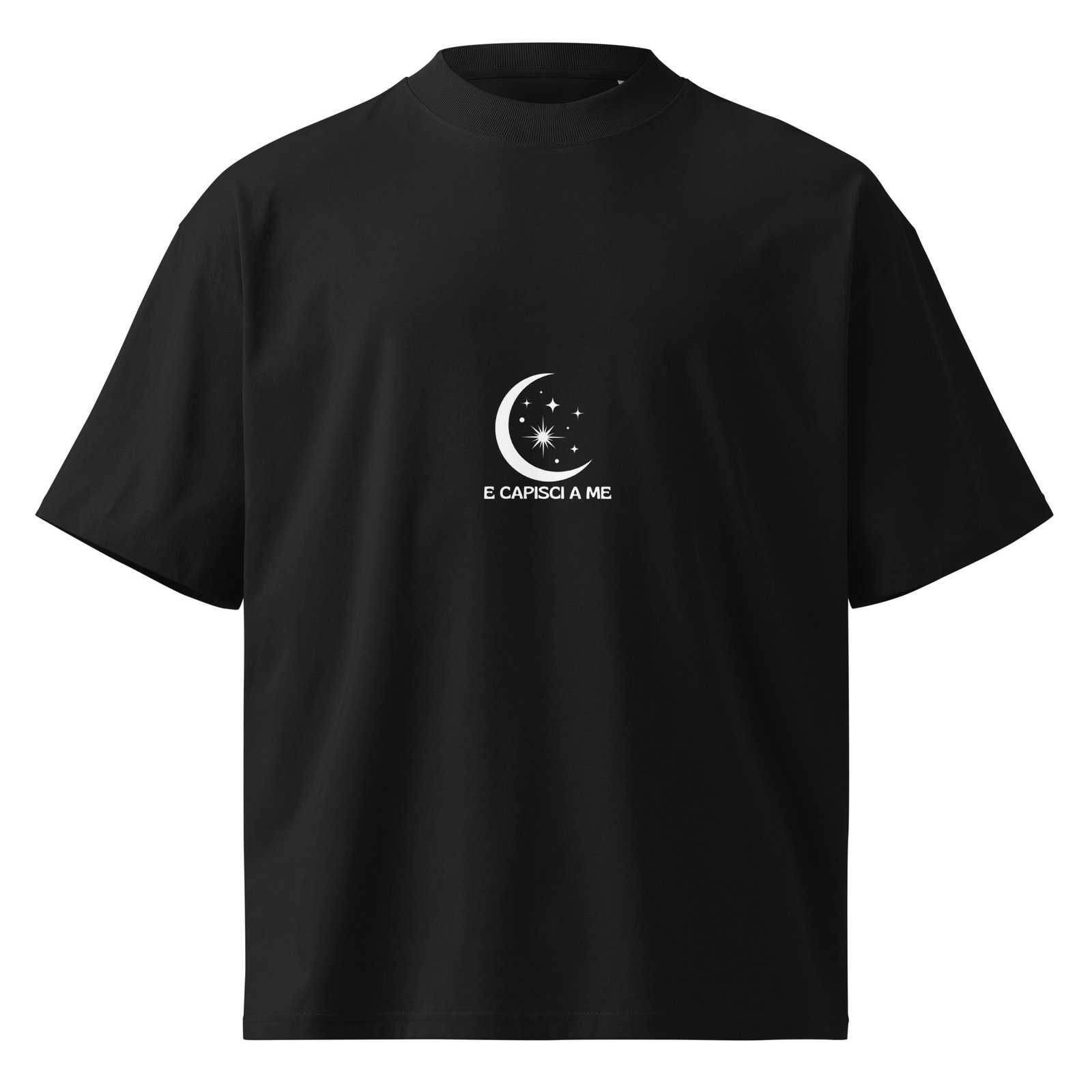 T-shirt organica oversize con collo alto unisex - Ma cosa hai fatto... Black - immagine 2