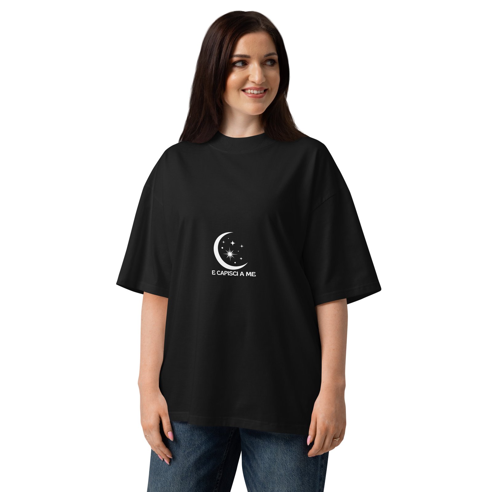 T-shirt organica oversize con collo alto unisex - Ma cosa hai fatto... Black - immagine 7