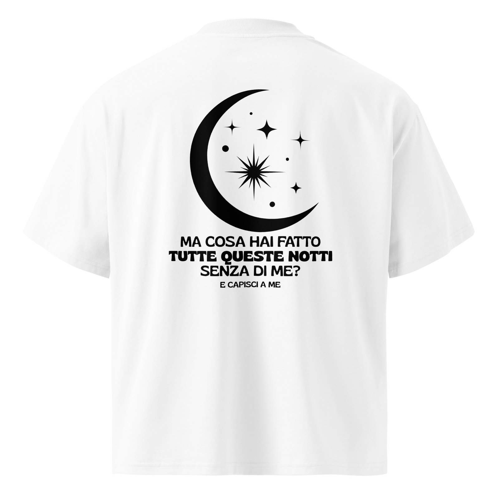 T-shirt organica oversize con collo alto unisex - Ma cosa hai fatto... White