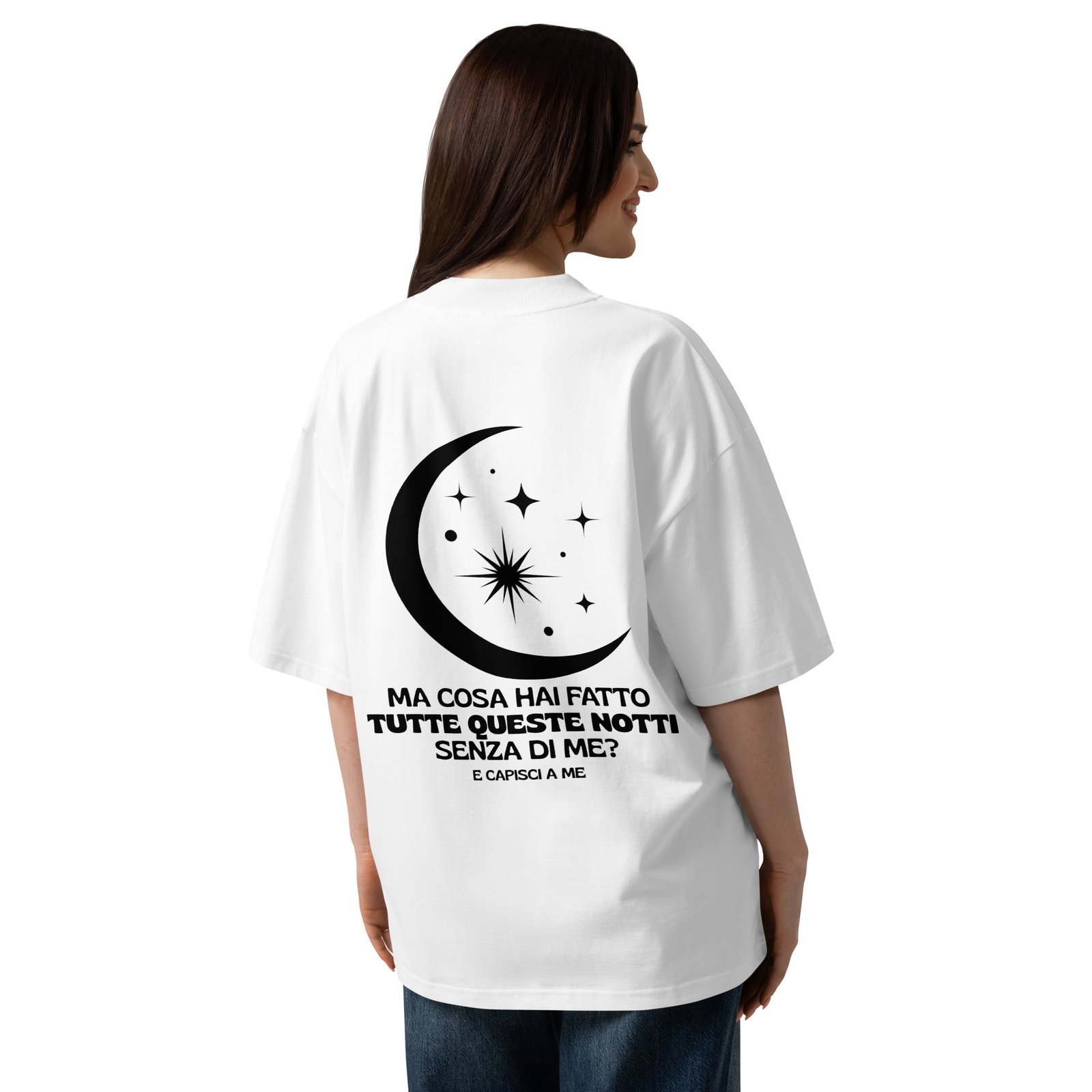 T-shirt organica oversize con collo alto unisex - Ma cosa hai fatto... White - immagine 8
